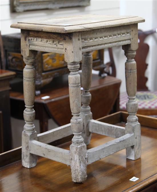 An oak stool, W.45cm
